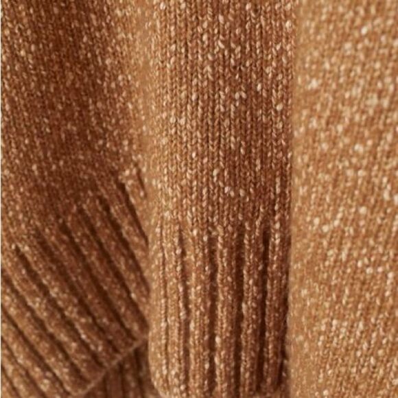 H&M | Long Sleeve Mock Turtleneck Oversized Dark Beige Sweater | S - Picture 9 of 9